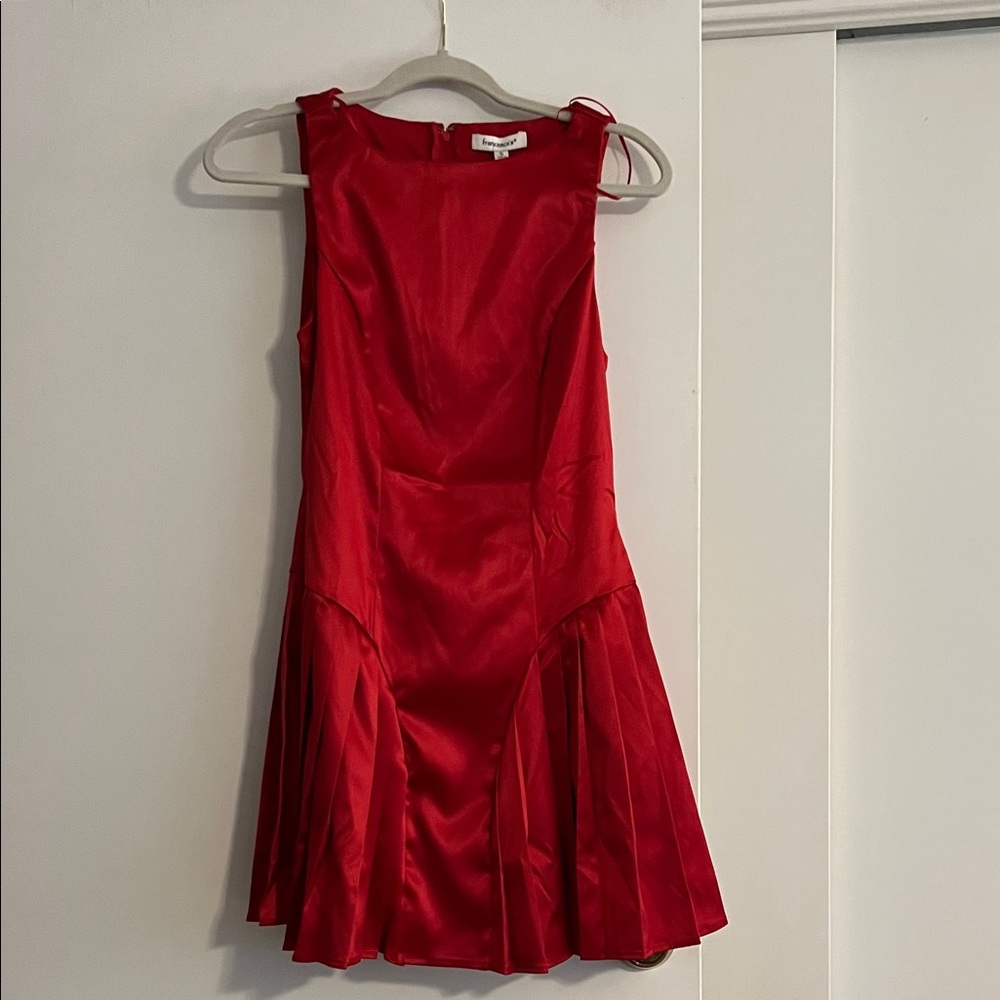 Francesca’s Sleeveless Red Satin Dress